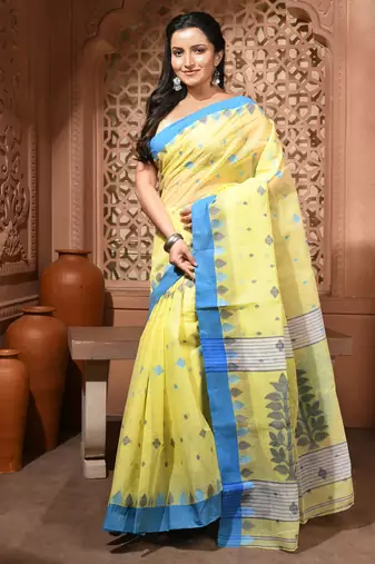women's bengal handloom forest   cotton blend saree for women