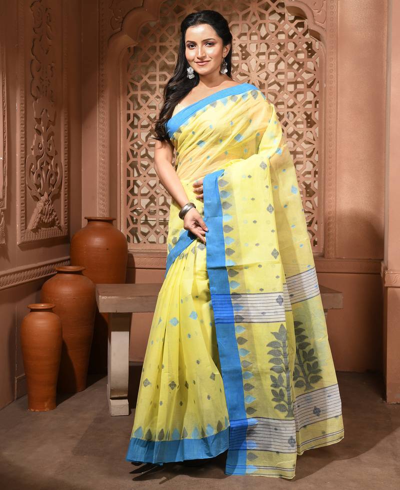 women's bengal handloom forest   cotton blend saree for women
