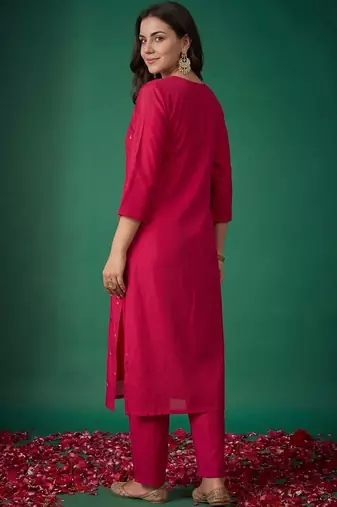 Women Ethnic Motifs Embroidered Regular Kurta with Trousers