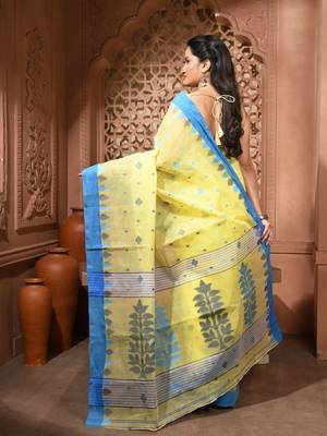 women's bengal handloom forest   cotton blend saree for women 2