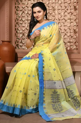 women's bengal handloom forest   cotton blend saree for women