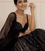 black color sequence work Georget lehnga Choli Set