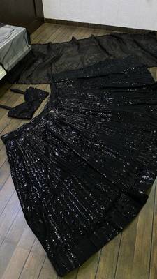 black color sequence work Georget lehnga Choli Set 3