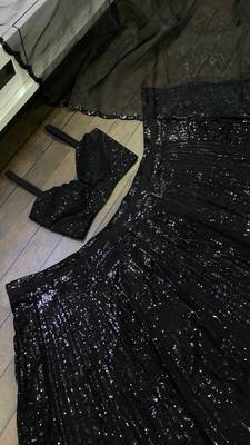 black color sequence work Georget lehnga Choli Set 5