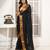 women's black affair soft cotton blend linen  saree with blouse piece