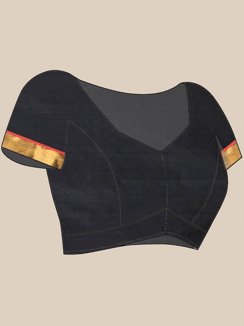 women's black affair soft cotton blend linen  saree with blouse piece