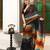 women's royal rainbow soft mul cotton blend saree with blouse piece
