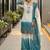White And Teal Color Sequence And Embroidery Work Georgette Salwar Suit