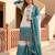 White And Teal Color Sequence And Embroidery Work Georgette Salwar Suit
