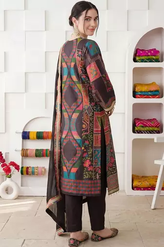 Women Ethnic Motifs Printed Regular Mirror Work Kurta with Palazzos & With Dupatta