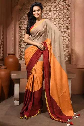 women's mehbooba soft mul cotton blend saree with blouse piece