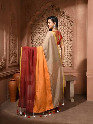 women's mehbooba soft mul cotton blend saree with blouse piece 2