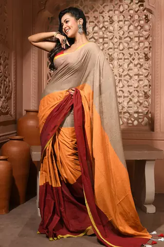 women's mehbooba soft mul cotton blend saree with blouse piece