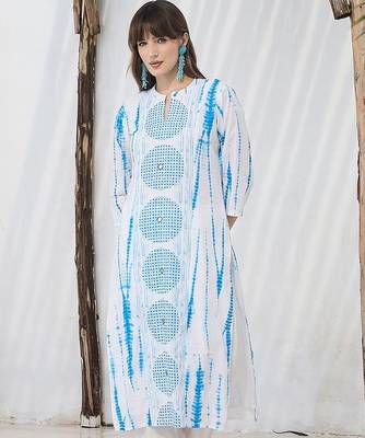 Women Geometric Dyed Cotton Kurta with Trouser & Dupatta 6