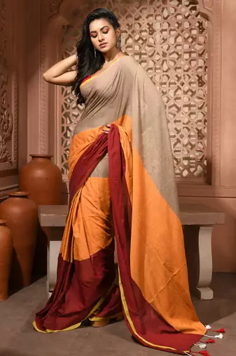 women's mehbooba soft mul cotton blend saree with blouse piece