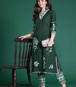 Floral Printed Regular Pure Cotton Kurta with Trousers