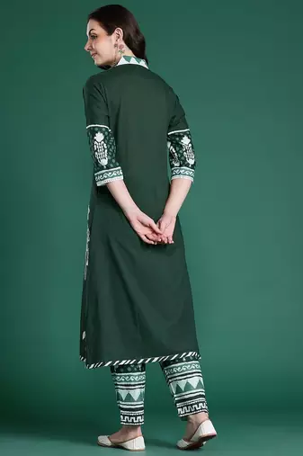 Floral Printed Regular Pure Cotton Kurta with Trousers
