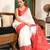 women's temple mala lal par sada sari soft cotton blend  saree with blouse piece