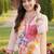 Women Floral Printed Regular Linen Kurta with Trousers & With Dupatta