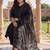 Plus Size Black Embroidered Straight Kurta Trousers With Dupatta Set