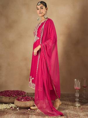 Women Embroidered Regular Kurta with Trousers & With Dupatta 2