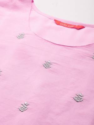 Ethnic Motifs Zari Embroidered Kurta With Trousers & Dupatta 2