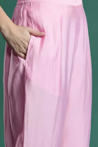 Ethnic Motifs Zari Embroidered Kurta With Trousers & Dupatta