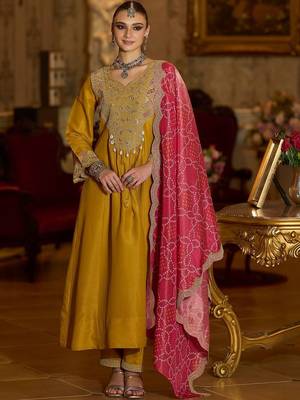 Women Ethnic Motifs Embroidered Panelled Sequinned Kurta with Trousers & With Dupatta 4