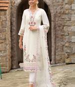 Women Floral Embroidered Regular Thread Work Kurta with Trousers & With Dupatta