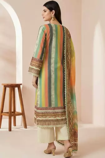 Women Printed Regular Kurta with Trousers & With Dupatta