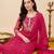 Women Bandhani Printed Regular Thread Work Kurta with Trousers & With Dupatta