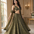 olive green color Dori sequins thread work silk blend lehenga Choli Set