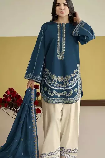 blue white roman silk palazzo sharara salwar suit collection semi stitched