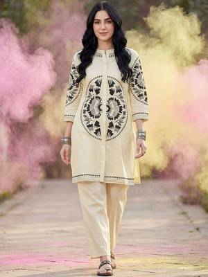 Women Ethnic Motifs Embroidered Regular Kurta with Trousers 6