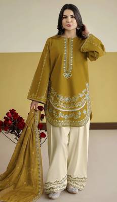 yellow white roman silk palazzo sharara salwar suit collection semi stitched 1