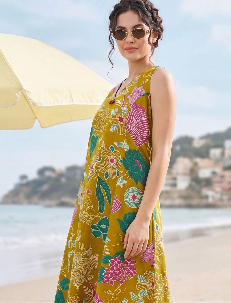 Women Floral Printed Regular Pure Cotton Kurta with Trousers