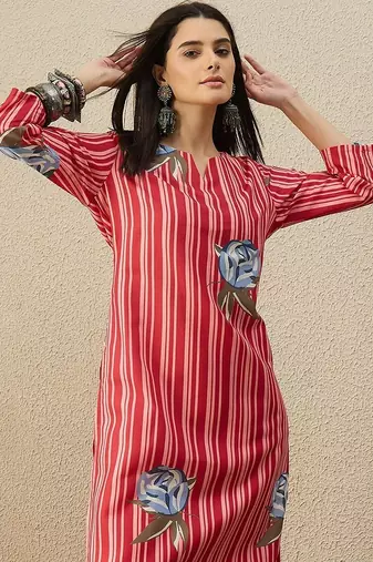 Women Printed Regular Kurta with Trousers