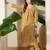 Women Mustard Printed Regular V-Neck Pure Cotton Kurta Sets