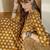Women Mustard Printed Regular V-Neck Pure Cotton Kurta Sets