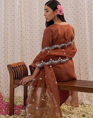 Women Ethnic Motifs Embroidered Kurta with Trousers & Dupatta 6