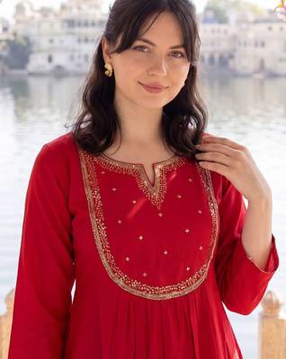 Women Empire Kurta with Trousers & With Dupatta 2