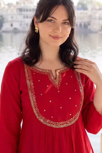 Women Empire Kurta with Trousers & With Dupatta