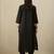 Women Floral Embroidered Pleated Beads and Stones Pure Cotton Kurta with Trousers