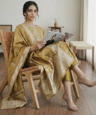 Women Ethnic Motifs Regular Kurta with Trousers & With Dupatta 2
