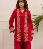 Women Ethnic Motifs Embroidered A-Line Kurta with Palazzos