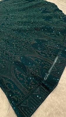  dark green Dori sequins thread Net lehenga Choli Set  5