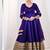 Purple heavy silk blend  embroidered anarkali gown set with dupatta & pants | fully stitched festive wear