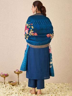 Women Ethnic Motifs Embroidered Regular Kurta with Trousers & With Dupatta 5