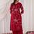 Women Floral Embroidered Regular Thread Work Kurta with Palazzos