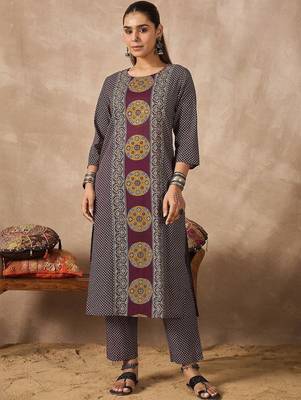 Women Ethnic Motifs Printed Regular Sequinned Pure Cotton Kurta with Trousers & With Dupatta 2